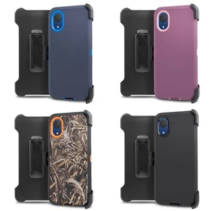For Samsung Galaxy A03 CORE Built In Screen Holster Kickstand Full Body Case - Picture 1 of 27