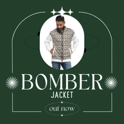 Chaqueta Bomber Unisex Retro Mosaico - Elegante Ropa de Calle Ligera RFW Foto 1 de 4