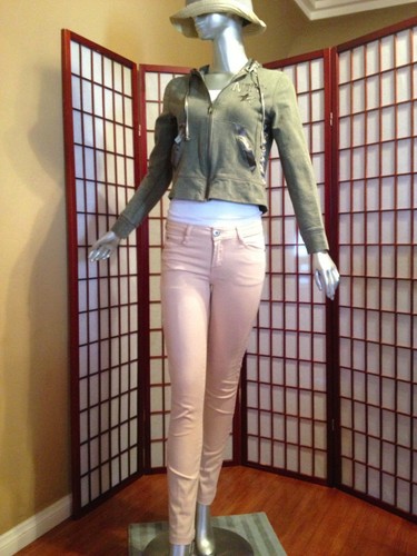 VETEMENTS Xhilaration giacca verde manica lunga con cappuccio abbigliamento donna taglia S cotone capo