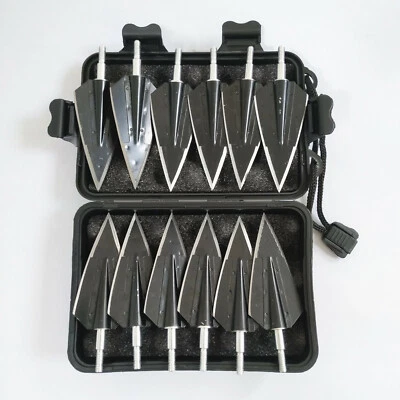 12PK Archery Broadheads 150 Grain Hunting Arrowheads Traditional Hunting Points - Image 1 of 4