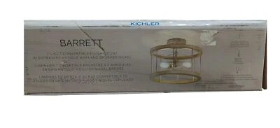 KICHLER Barrett 14 in. 2-Light Hallway Convertible Flush Mount Ceiling Light - Image 1 of 2