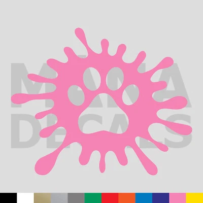 Calcomanía adhesiva troquelada de vinilo con estampado de pata salpicaduras de pintura - salpicaduras de tinta para gato perro mascota Foto 1 de 2