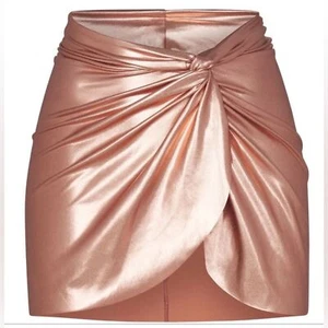 Neu mit Etikett Skims Metallic Schwimmen Sarong Minirock in Champagner Roségold - Größe 4X - Bild 1 von 4