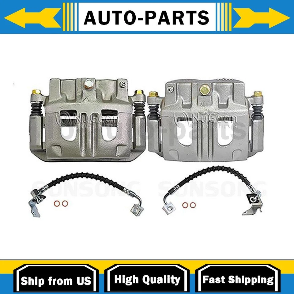 Conjunto de pinça de freio 4 peças com mangueiras compatível com 2003 Ford Explorer Sport - Imagem 1 de 4