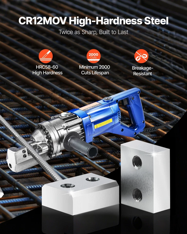 6 Pcs Rebar Cutter Blades for 1-1/4Inch 32mm #10 with Screws Spring Washer - Image 1 of 1