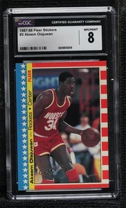 1987-88 Fleer Stickers Hakeem Olajuwon #3 CGC 8 HOF - Picture 1 of 3
