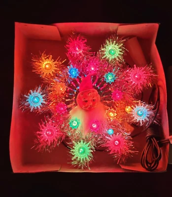 Puntale Stella Luci Natale Vintage da 20 Pisellini Colorati con Ricambi - Immagine 1 di 4