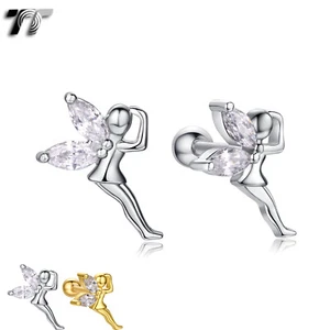 TT Surgical Steel Angel Ear Cartilage Tragus Earrings (TR29) NEW - Picture 1 of 3
