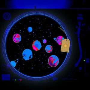 Solar Flow Turntable Slipmat GLOW BLACKLIGHT 12 inch for DJ Vinyl LP - Picture 1 of 2