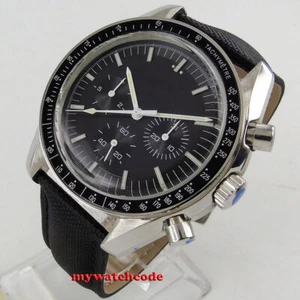 40mm Bliger schwarz steriles Zifferblatt Schleife Glas Wochenanzeige Automatik Herrenuhr 214 - Bild 1 von 6