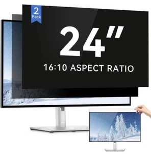 2 Pack 24 Inch Computer Privacy Screen Filter Removable Anti Glare 16:10 Ratio - Picture 1 of 7