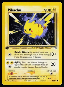 Pikachu 70/111 Pokemon Neo Genesis English 1st Edition Thin Stamp Error Misprint - Picture 1 of 2