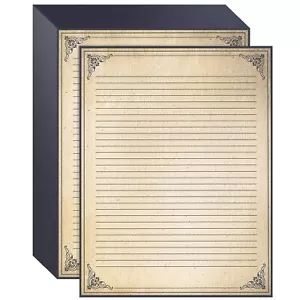 Vintage Lined Stationery Paper 48 Sheets 8.5 x 11 Inch for Writing Letters - Picture 1 of 8