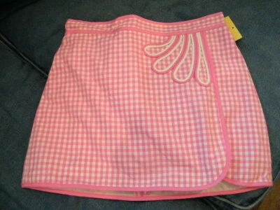 LILLY PULITZER NWT CHILDREN'S SZ 12 LIL KENDALL PINK GINGHAM COTTON SKORT  - Image 1 of 4