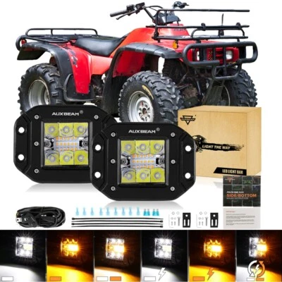 Vainas de luces antiniebla LED de haz auxiliar para Honda FourTrax 300 1994-00 montaje al ras impermeables Foto 1 de 4