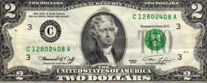 Two Dollar - $2.00 Bill - 1976 - Crisp! A Series? #3 - Picture 1 of 2