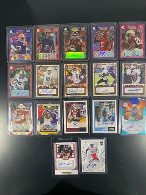 2021 Leaf Pro Set and Score Auto RC Rookie Lot of 17 w/ Serial Numbered And Base - Image 1 of 4