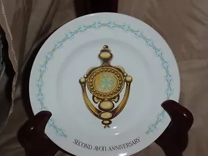 Vintage Avon Doornocker Second Anniversary Plate Wedgwood Award - Bild 1 von 9