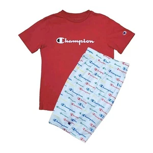 Champion Athletic Youth Large AOP White Mesh Shorts & Crewneck T-shirt Outfit - Picture 1 of 11