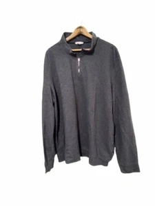 Calvin Klein Jeans Mens Quarter Zip Mockneck Sweatshirt Size XXL Gray Casual Top - Picture 1 of 6