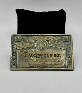 Vintage 70er Jahre Original Budweiser Bier Messing Schnalle - Bild 1 von 3