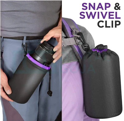 Altura Padded Large Black Camera Lens Case/Pouch W/Belt Loop Medium: 4" x 5.5" - Image 1 of 4