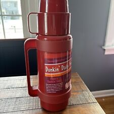 Vintage Dunkin' Donuts 32 oz.Thermos With Cup Dunkin Daily Red 3pcs