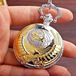 Pocket Gold Silver Watch Pendant Retro Fob World War I II Cold Emblem Regalia UK - Imagen 1 de 12
