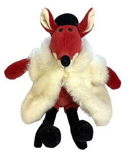 Jellycat "I Am Fur Coat Fox" 12" Felpa Negro Botas y Sombrero Retirado Piel Suave Nuevo de Lote Antiguo - Imagen 1 de 6