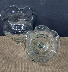 2 Home Interiors klare Votivschalen Kerzenhalter Paneele 3,25” T x 3,5” W Vintage - Bild 1 von 8