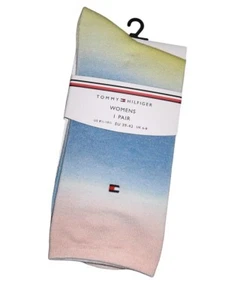 TOMMY HILFIGER Ladies Pastel Gradient Socks Pink Blue Yellow Size 6 - 8 - Picture 1 of 2