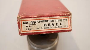 Starrett No. 49 Combination Bevel Gauge Machinist Tool With Instructions - Picture 1 of 5