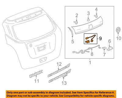 Used Deck Lid fits: 2016 Chevrolet Trax privacy tint opt AKO w/rear view camera Foto 1 de 4