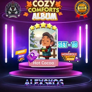 SET 18 -  Hot Cocoa - ⭐️ MONO_-GO 5 STARS STICKERS CARDS - Picture 1 of 1