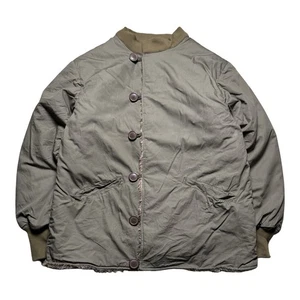VTG WW2 Era Field Jacket Pile OD Green Alpaca M-1943 M43 Size L Military Cold - Picture 1 of 7