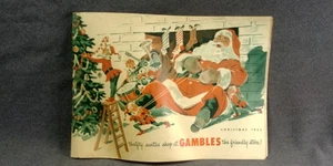 1955 Original Santa Claus Gambles Christmas Catalog Ornament Toys Tools TV Radio - Picture 1 of 17