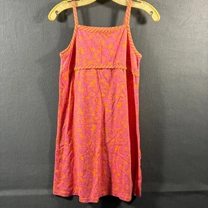 hanna andersson girls cotton babydoll dress 10 orange pink floral tank - Picture 1 of 6