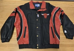 Veste vintage Chicago Bulls homme grande taille noir rouge NBA basket starter années 90 - Photo 1/8