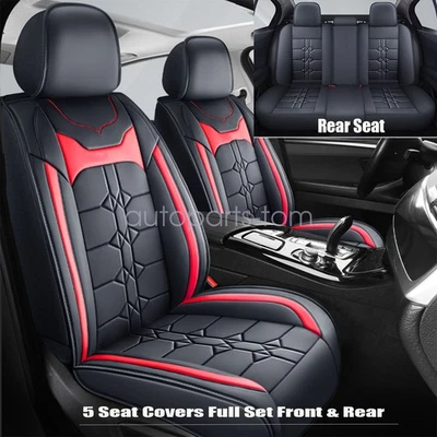 Leather Car 5-Seat Covers Fits Nissan Rogue 2010 2011-2023 Front & Rear Cushion Foto 1 de 4