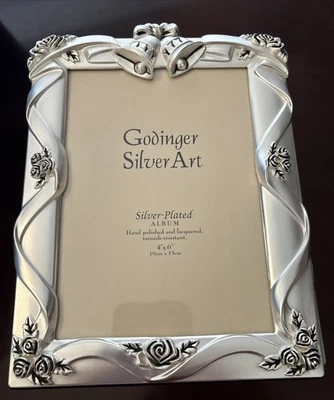 Vintage Godinger Silver Plated Satin Finish Wedding Album Holds 100 /4 X 6 - NEW - Image 1 of 4