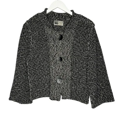 Habitat Knit Cardigan Sweater Jacket Black Gray Foto 1 de 4