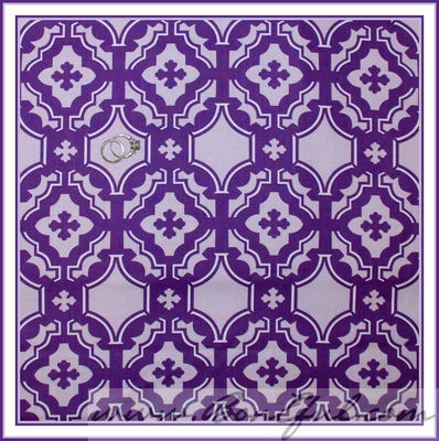 BonEful Fabric FQ Cotton Quilt VTG Purple Light Dark Flower Mod GIRL Tile Damask - Image 1 of 4