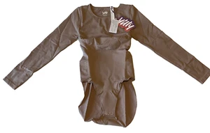 Yitty Bodysuit Womens Size 1XL 2XL Nearly Naked Shaping Long Sleeve Mink Me Tan - Picture 1 of 18