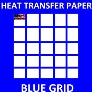 AUFBÜGELN Tintenstrahl undurchsichtig Wärmeübertragungspapier für dunkle Stoffe - blaues Gitter - 10Sh 8,5x11 - Bild 1 von 15