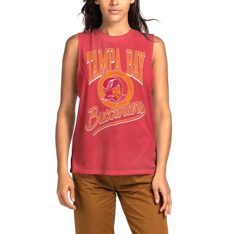 Junk Food Womens NFL Tampa Bay Buccaneers Vintage Muscle Tank Shirt New XXS-2XL Cover