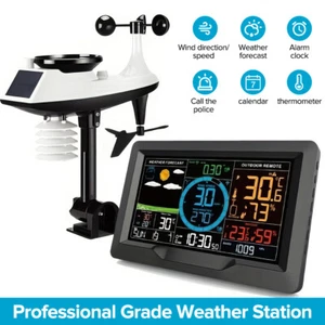 Weather Station Wireless Rain Gauge Wind Speed Outdoor Sensor Weather Forecast - Picture 1 of 13