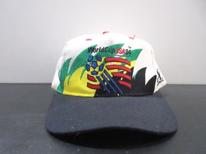 VINTAGE World Cup Hat Cap Snap Back Double Shark Tooth Soccer Logo Athletic Mens - Picture 1 of 8
