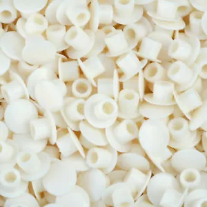 50 CREAM Colour Plastic 5mm Kitchen Cabinet Hole covers Caps + - Picture 1 of 1