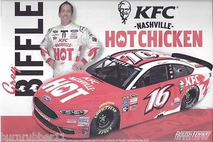 2016 GREG BIFFLE "KFC NASHVILLE HOT CHICKEN FORD" 16 NASCAR SPRINT CUP POSTCARD - Picture 1 of 1