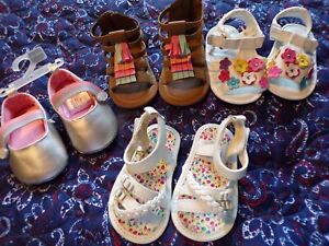 4 New Pairs of Baby Girl's Shoes 0-3 -3-6 Months Koala Baby  Place & Carter's